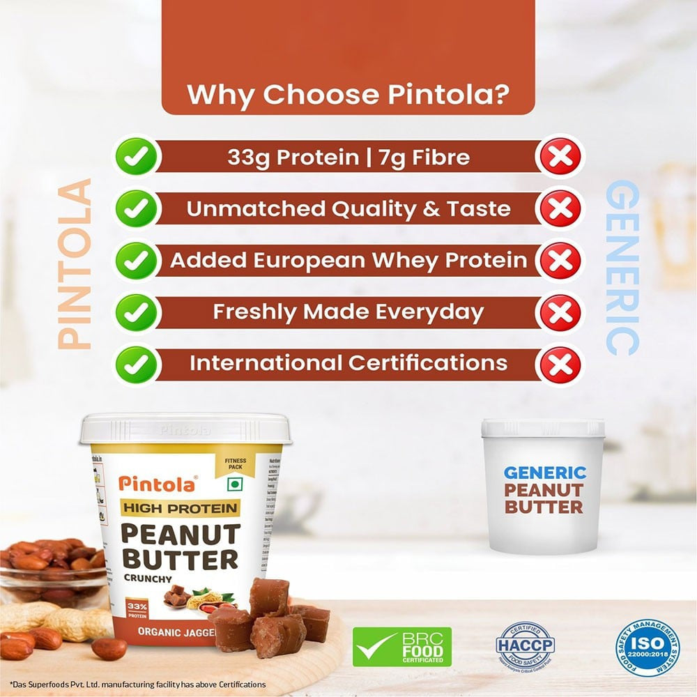Pintola High Protein Crunchy Peanut Butter : 510 g