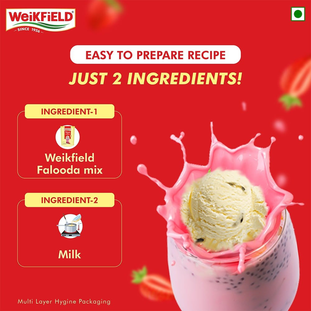 Weikfield Strawberry Falooda Dessert Mix : 200 g