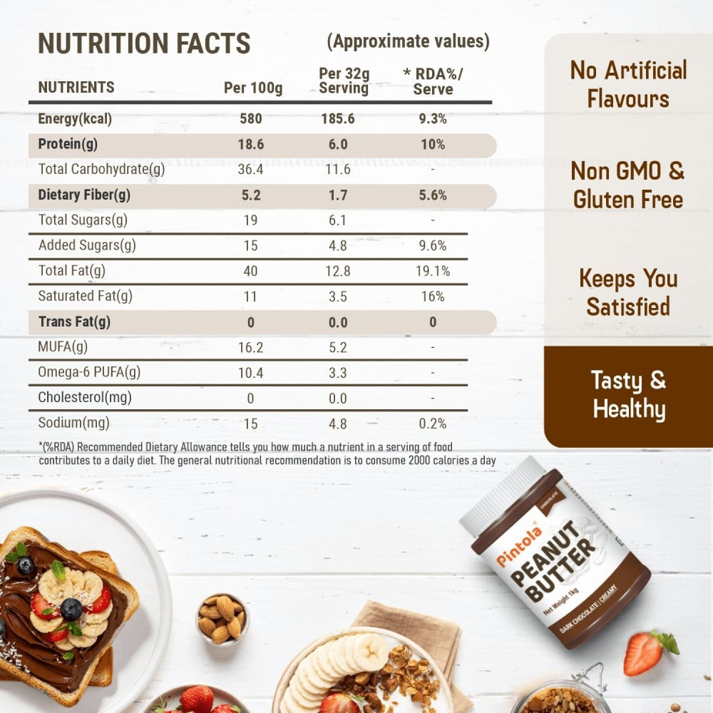 Pintola Dark Chocolate Creamy Peanut Butter : 1 kg