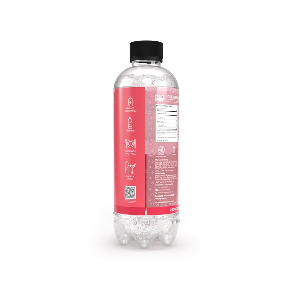 Polka Pop Zero Sugar Cranberry Sparkling Water : 300 ml
