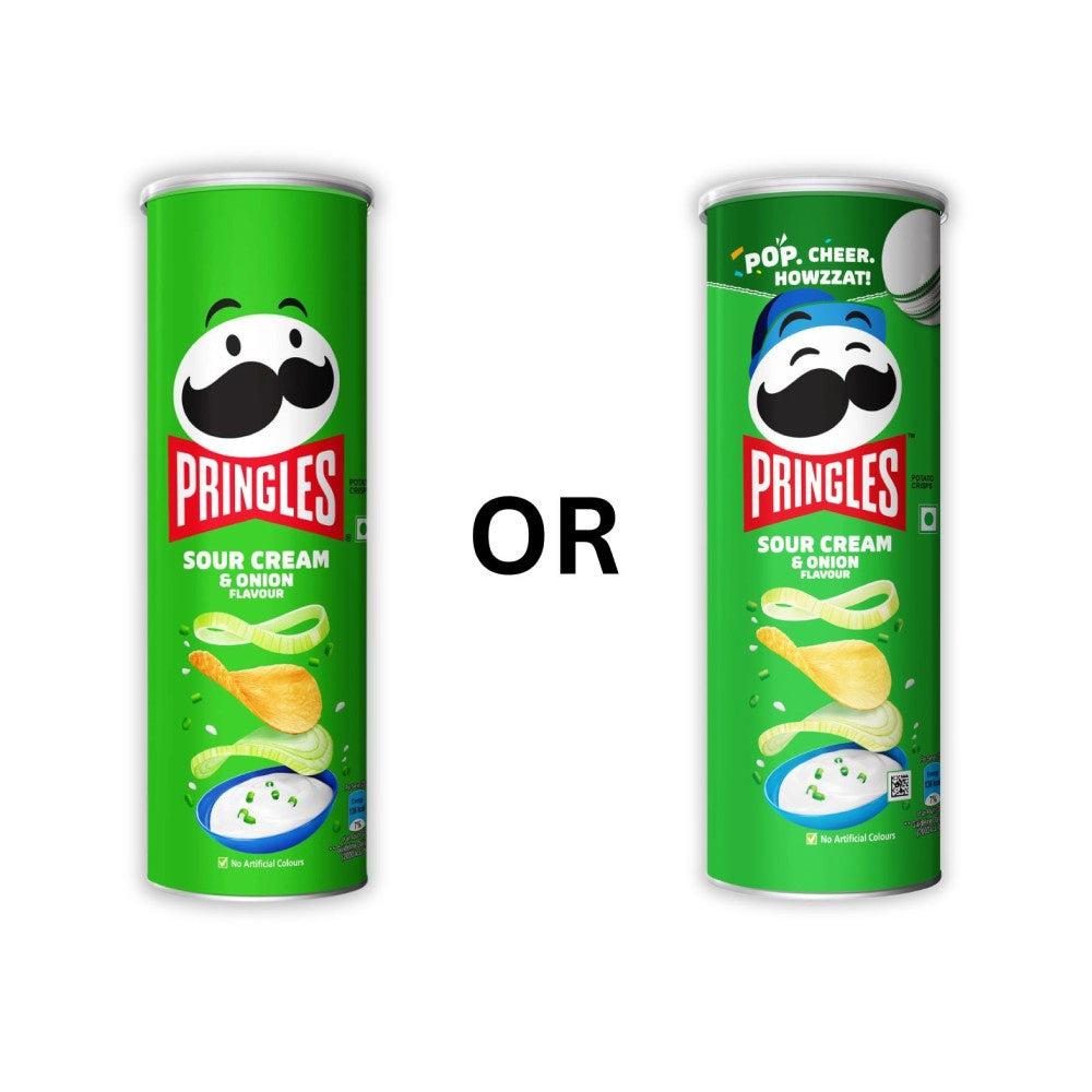 Pringles Sour Cream & Onion Potato Chips - Pack of 2 : 2 x 107 g