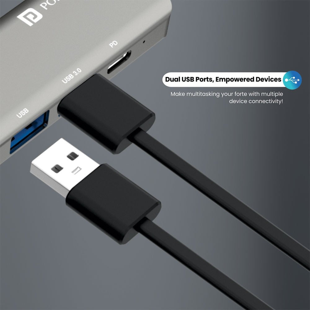 Portronics Mport 52 Multi Port USB Hub (Grey) : 1 unit