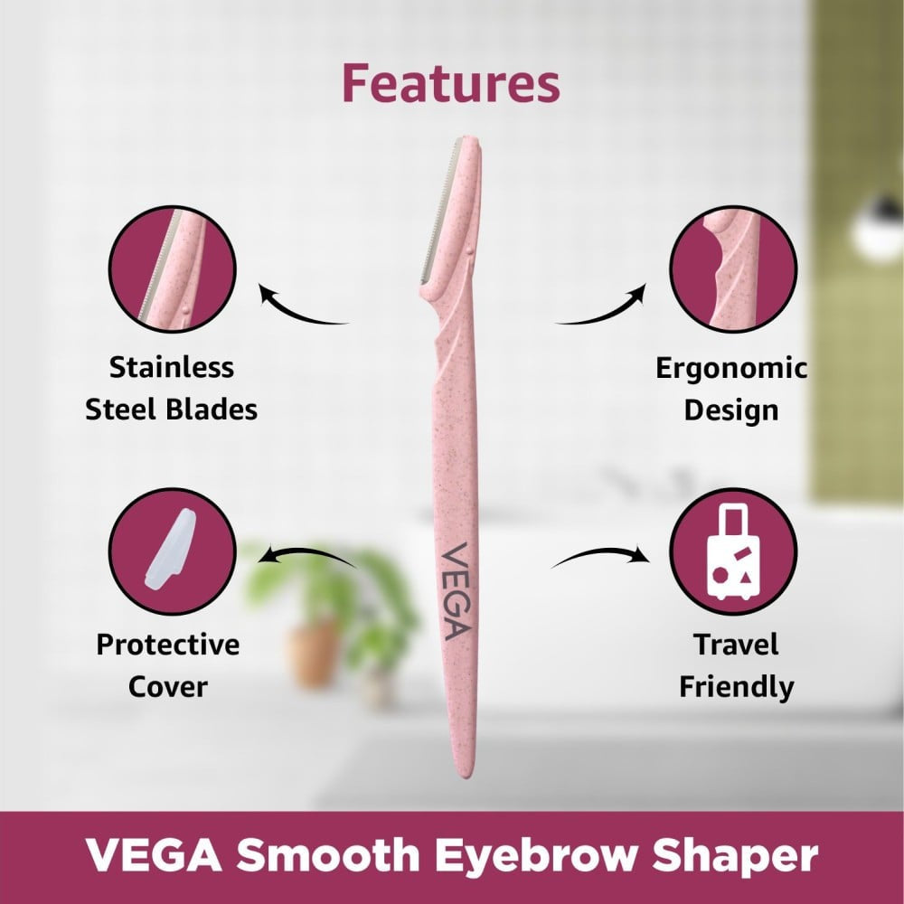 Vega Smooth Eyebrow Shaper & Face Razor : 2 pcs