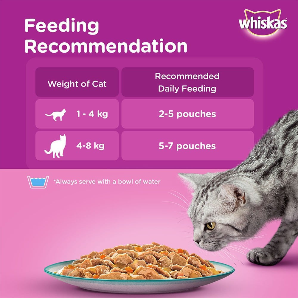 Whiskas Tasty Mix Wet Cat Food (Seafood Cocktail Wakame Seaweed in Gravy, 1+ Years) : 28 x 70 g