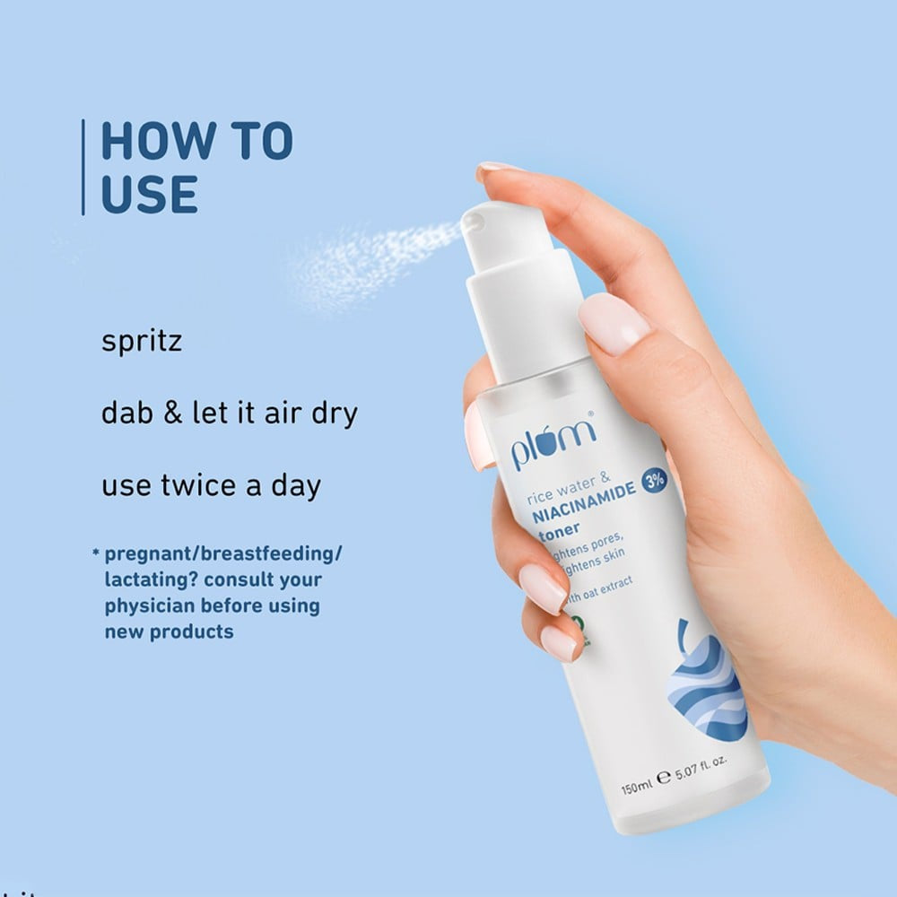 Plum 3% Niacinamide Toner with Rice Water : 150 ml