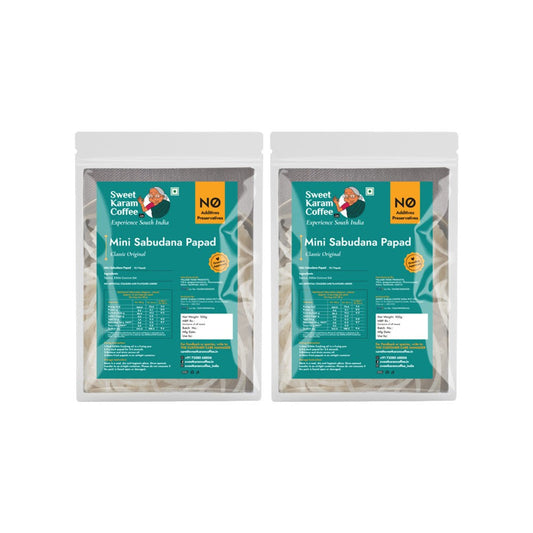Sweet Karam Coffee Mini Sabudana Papad - Pack of 2 : 2 x 100 g