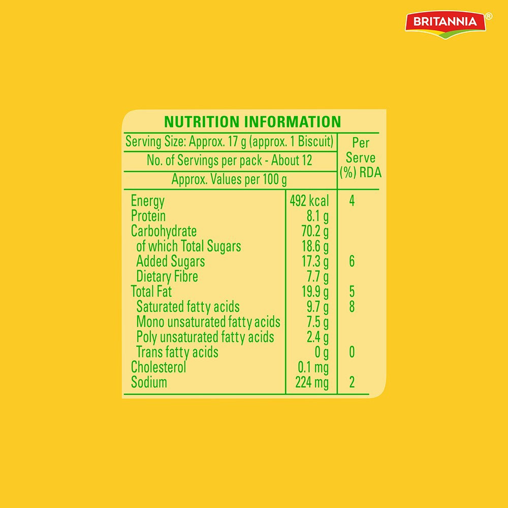 Britannia NutriChoice 5 Grain Digestive Biscuit (0% Maida) : 200 g