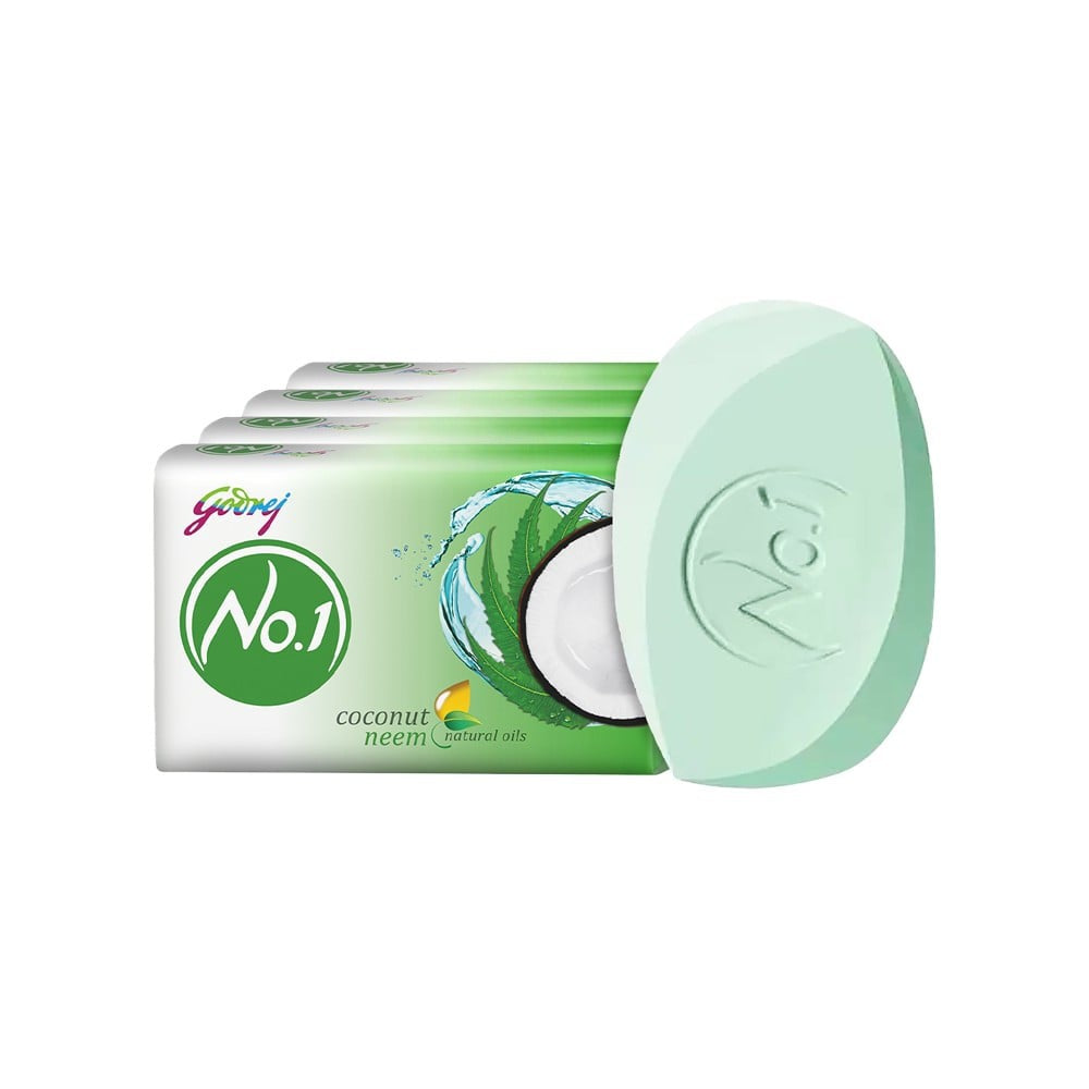 Godrej No.1 Coconut & Neem Bath Soap - Buy 3 Get 1 Free : 4 x 150 g