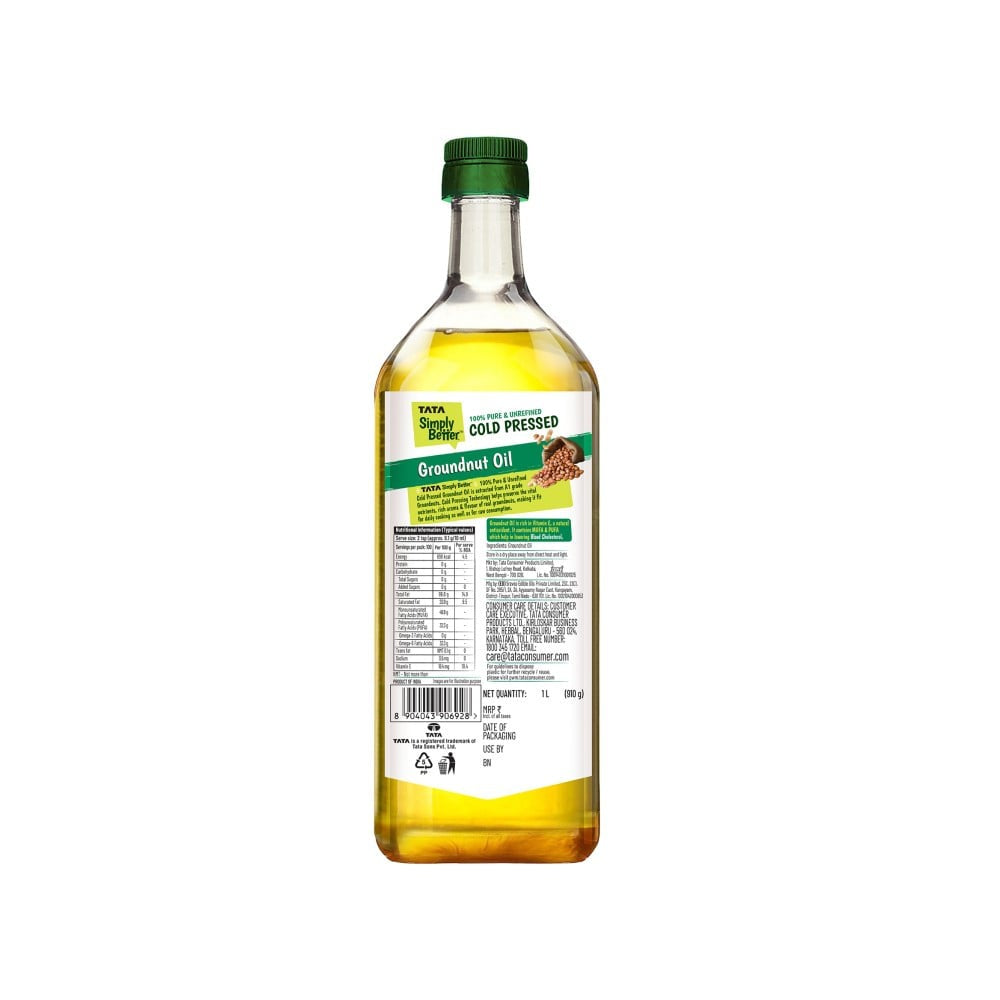 Tata 100% Pure Cold Pressed Groundnut Oil / Peanut Oil : 1 ltr