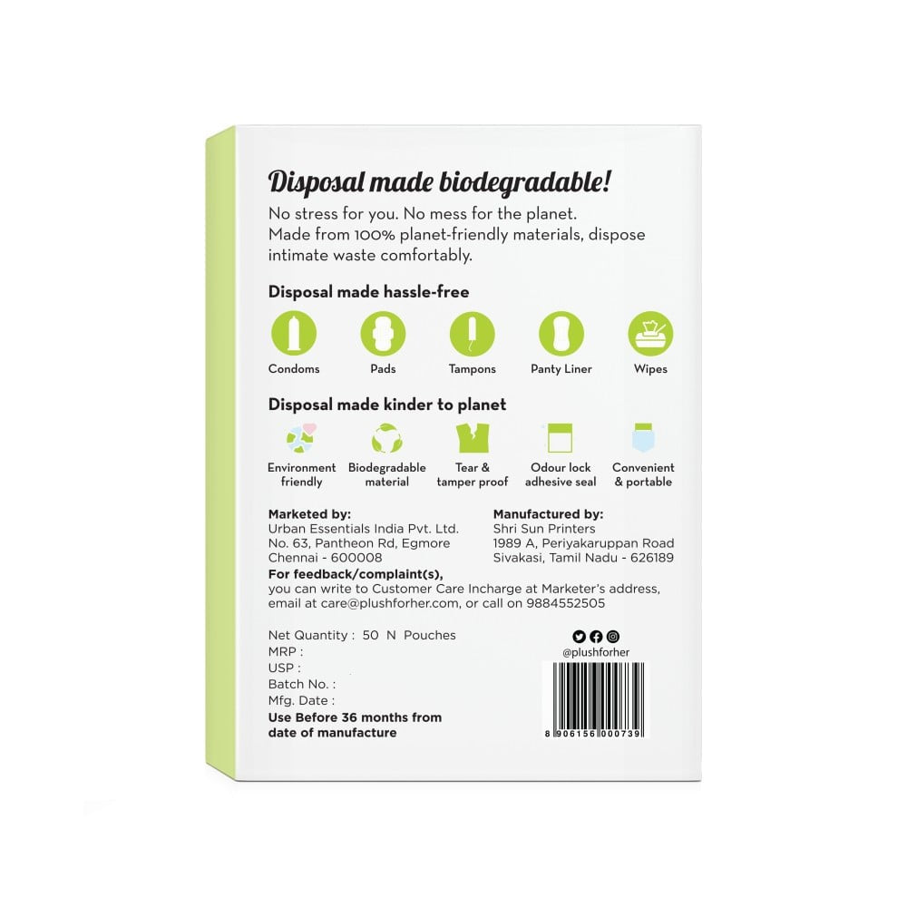 Plush Biodegradable Disposal Bag : 50 pieces