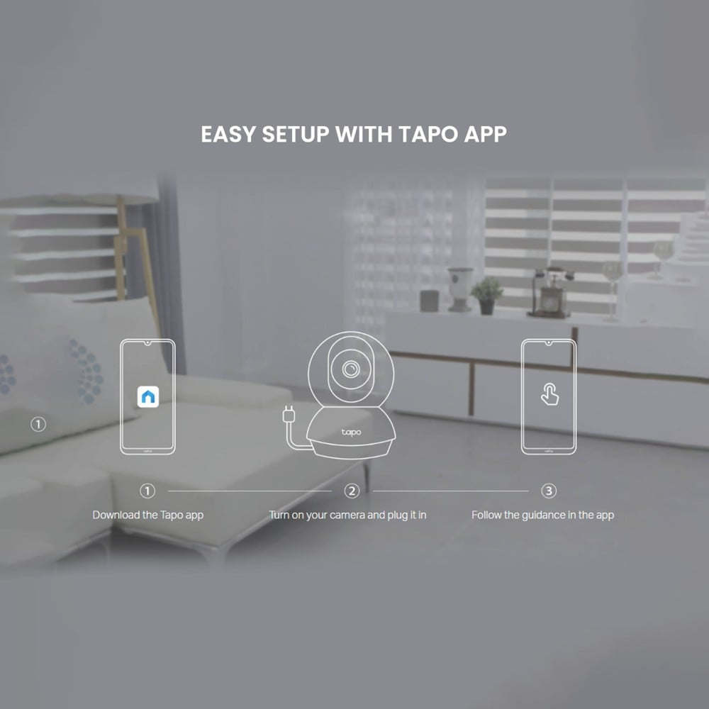 TP-LINK Tapo C200 Pan/tilt Wi-fi Smart Home Security Camera 1080p 2MP (White) : 1 unit