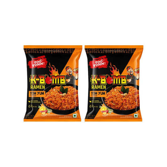 Too Yumm K-Bomb Ramen Instant Noodles - Tom Yum - Pack of 2 : 2 x 80 g