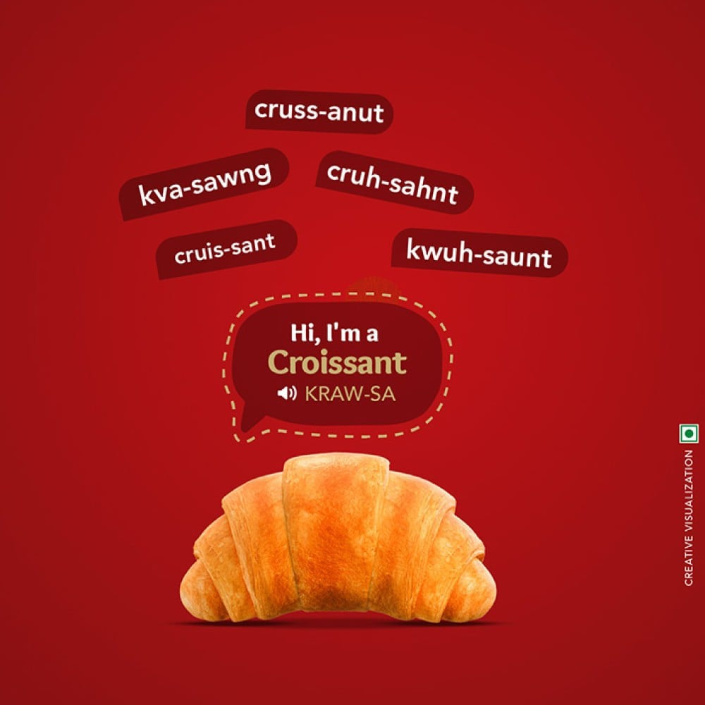 Britannia Treat Croissant with Vanilla Creme Filling - Pack of 4 : 4 x 45 g