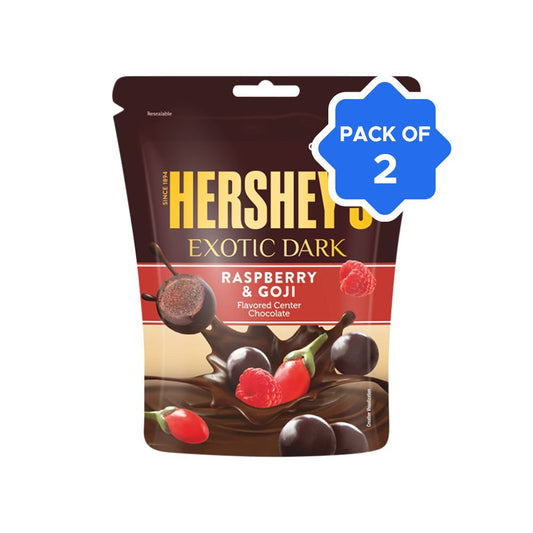 Hershey's Exotic Dark Dark Chocolate Pack (Raspberry & Goji) - Pack of 2 : 2 x 100 g