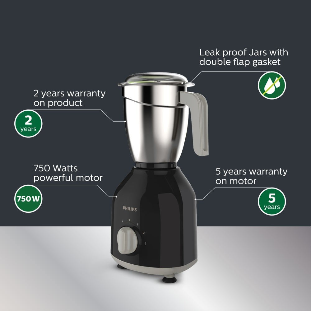 Philips HL7759/00 750W Mixer Grinder (Black) : 1 unit