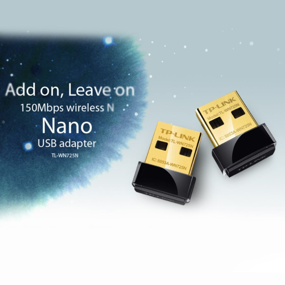 TP-LINK TL-WN725N Nano Wireless Wi-Fi USB Adapter 150Mbps (Black) : 1 unit