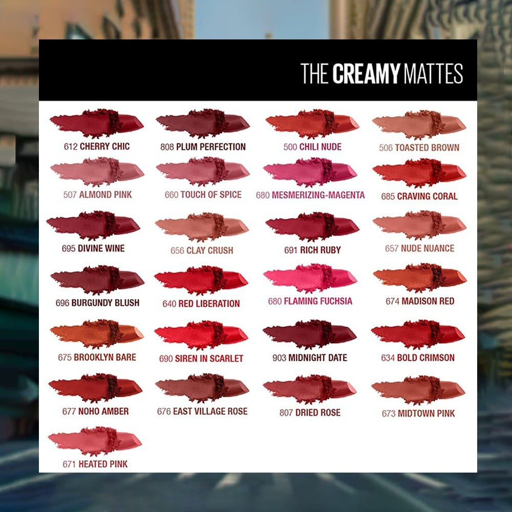 Maybelline New York Color Sensational Creamy Matte Lipstick (Burgundy Blush 696) : 3.9 g