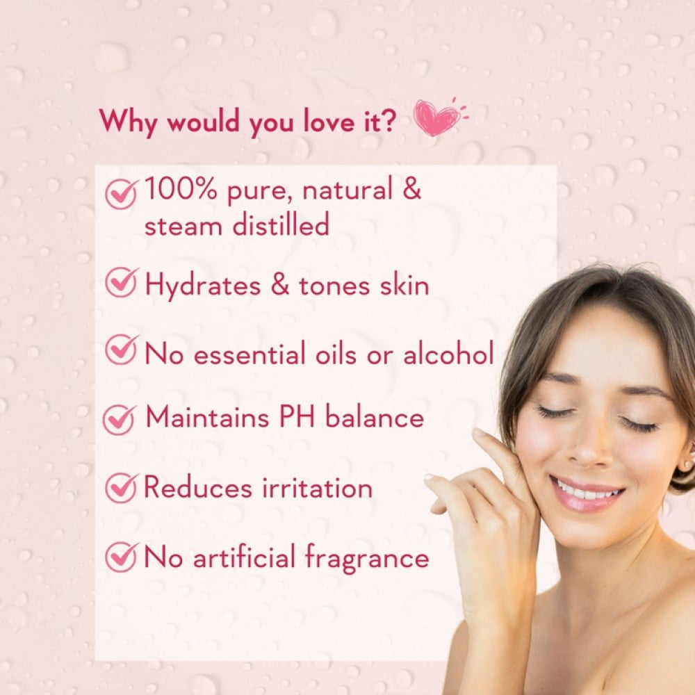 Wishcare 100% Pure Kannauj Rose Water Spray : 200 ml