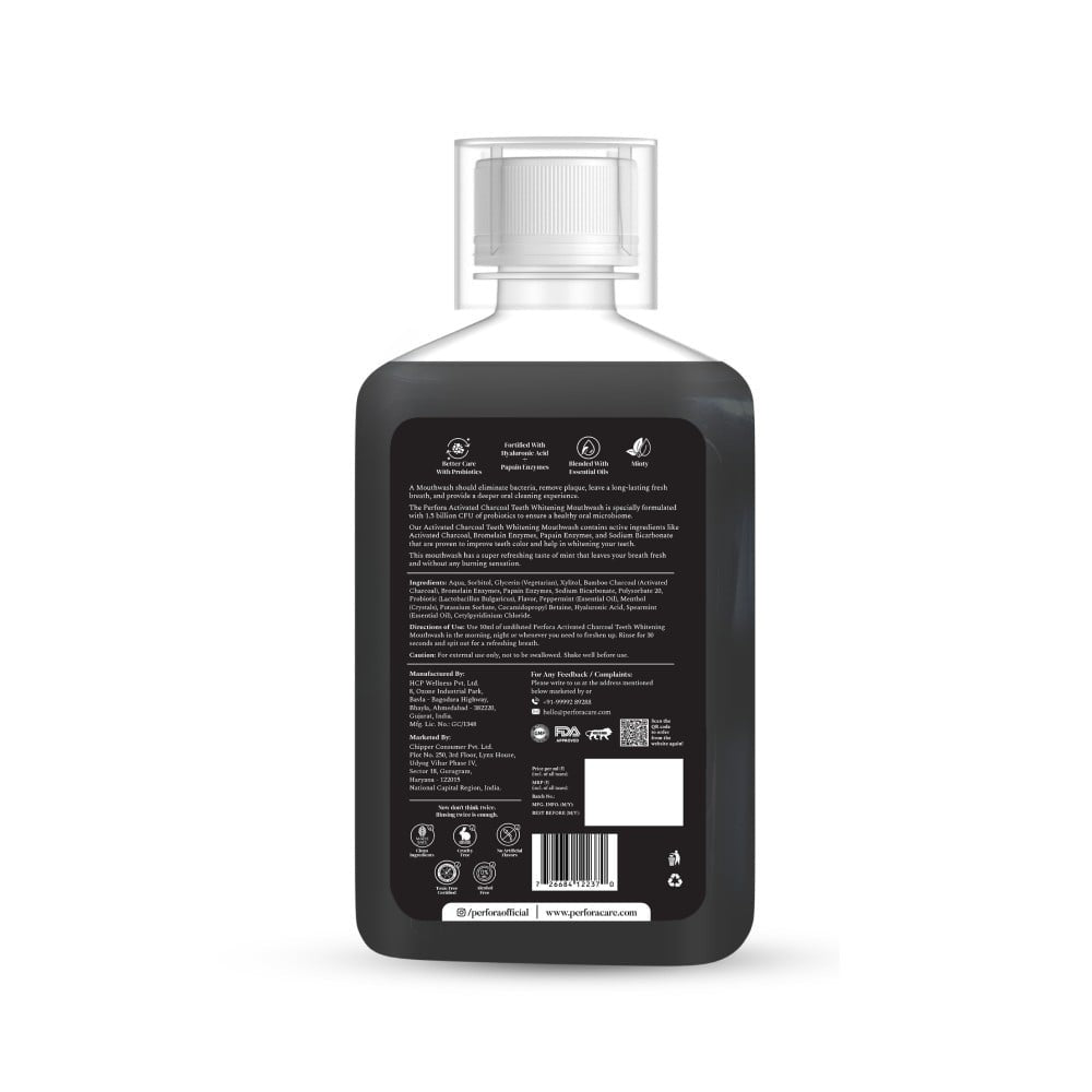 Perfora Activated Charcoal Mouthwash (Fresh Mint) : 200 ml