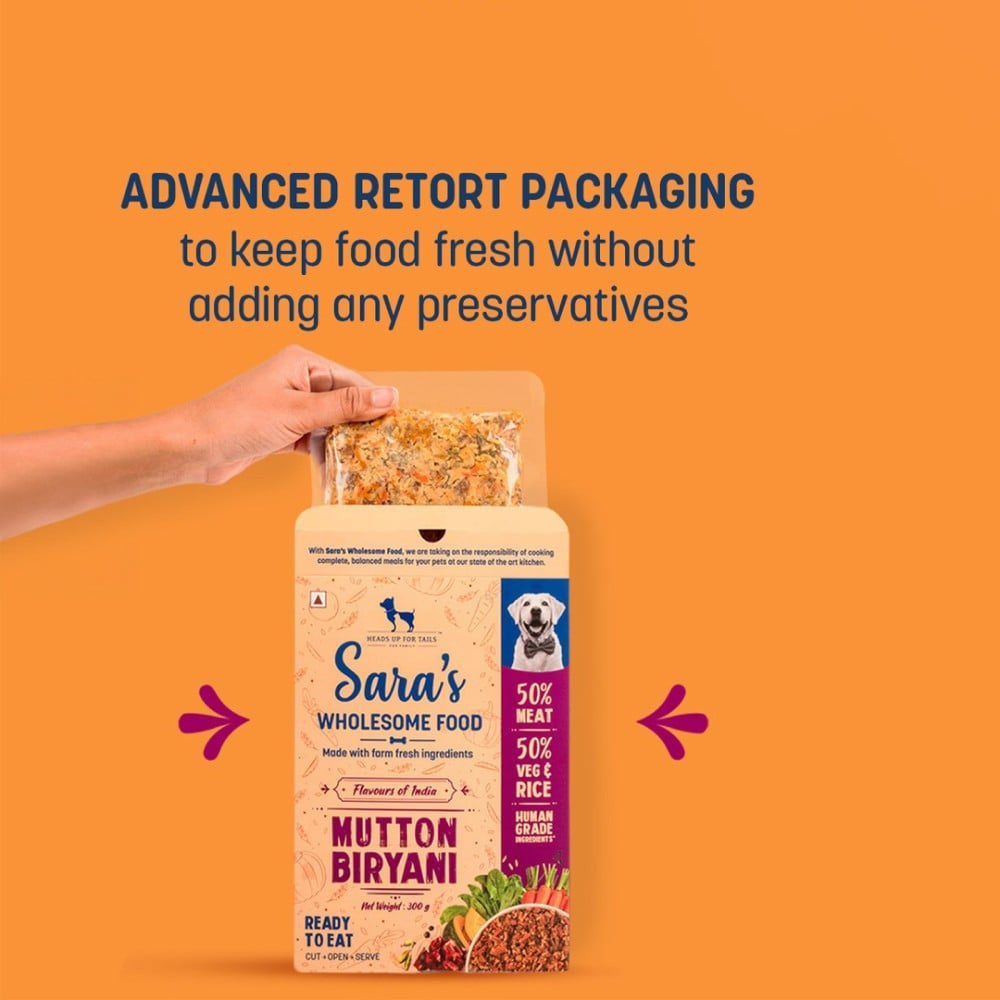 HUFT Sara's Wholesome Mutton Biryani Dog Food : 300 g