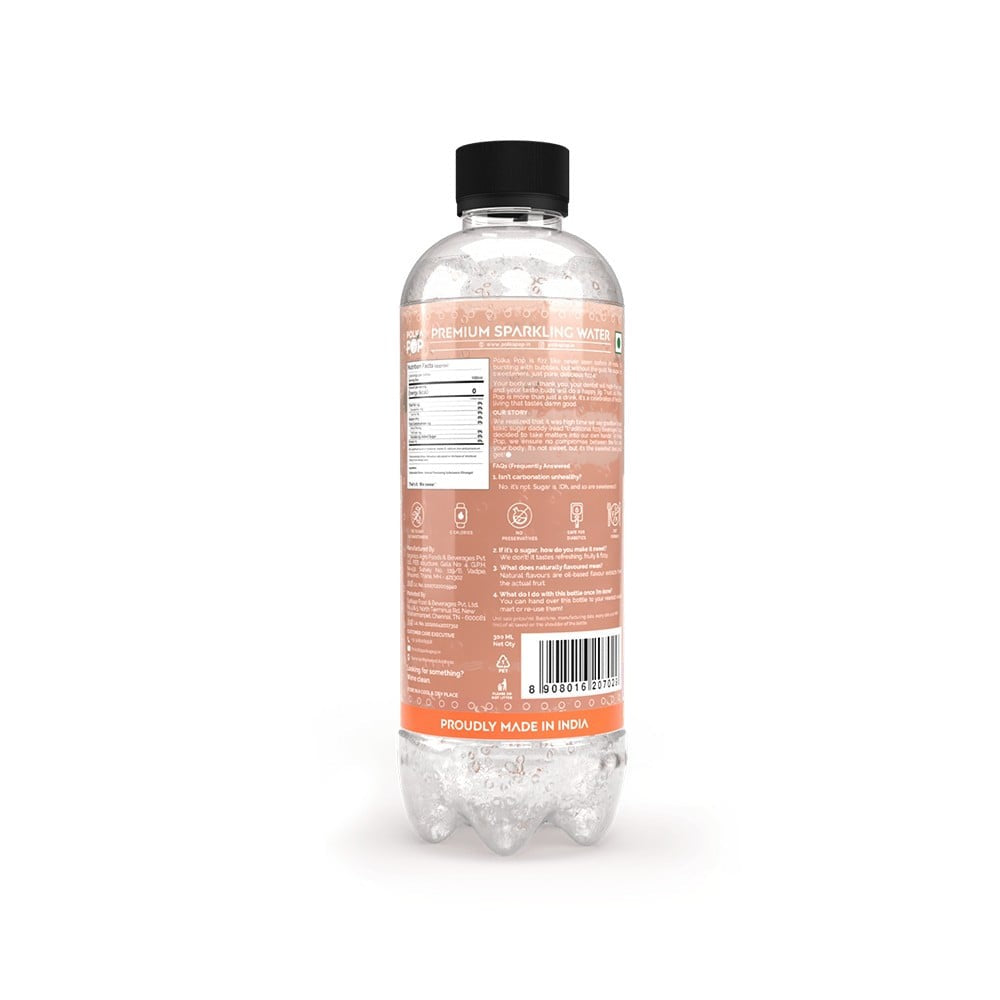 Polka Pop Zero Sugar Orange Sparkling Drink : 300 ml