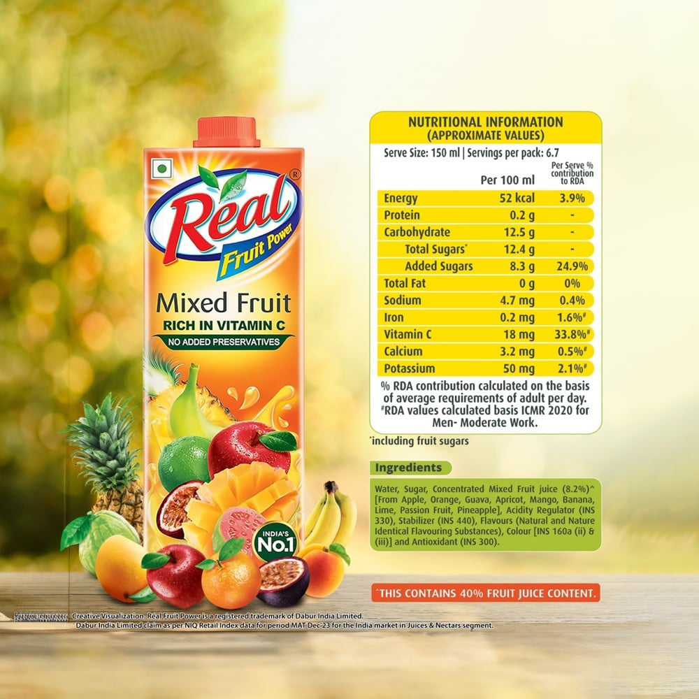 Real Fruit Power Mixed Fruit Juice: 1 ltr
