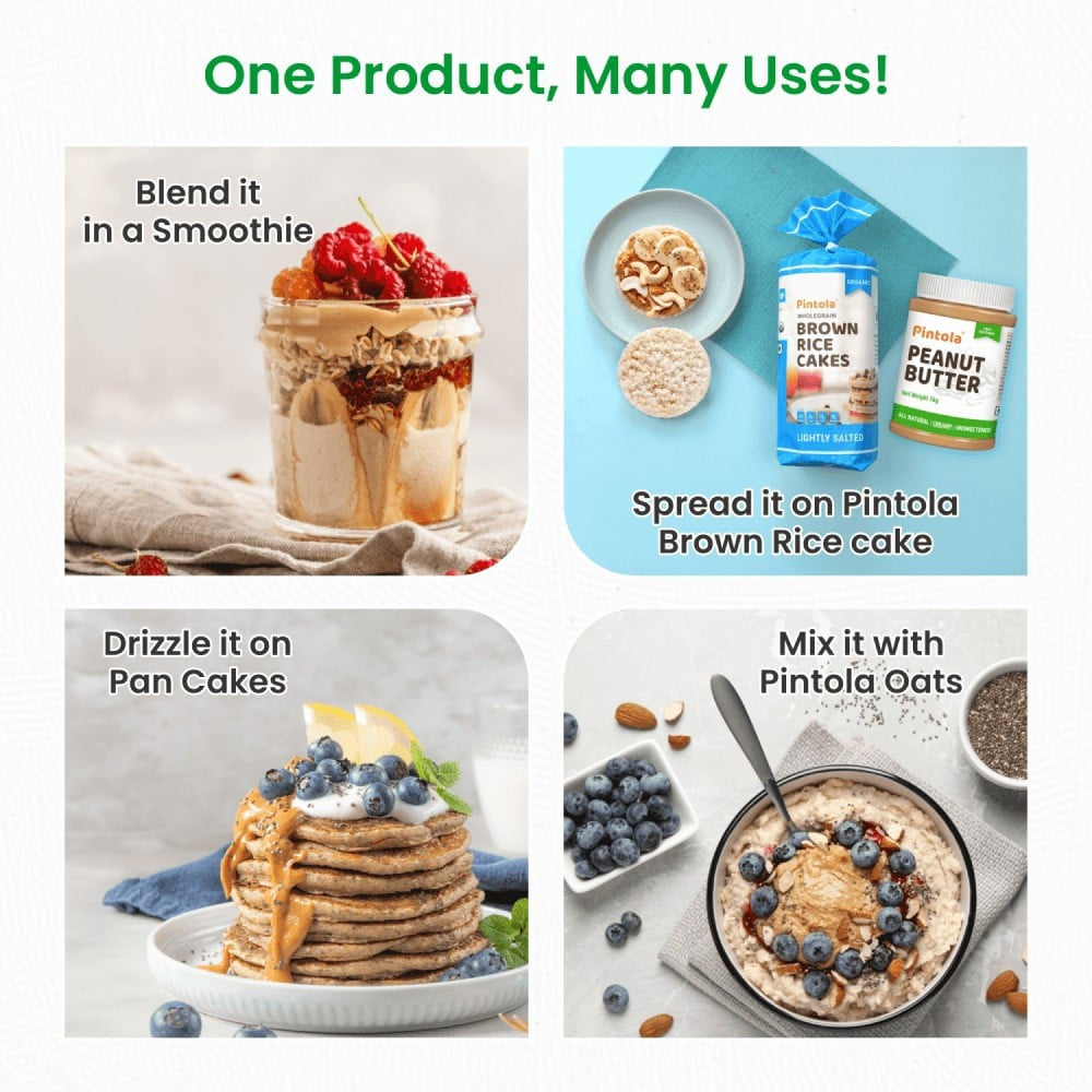 Pintola All Natural Crunchy Peanut Butter (Unsweetened) : 350 g