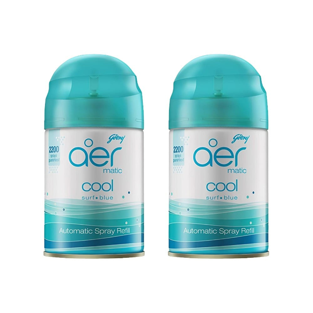 Godrej Aer Matic Air Freshener - Cool Surf Blue - Pack of 2 : 2 x 225 ml