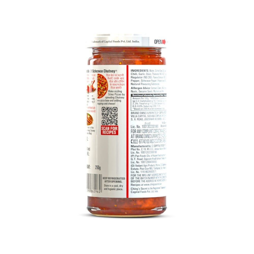 Ching's Secret Schezwan Chutney, Spread : 250 g