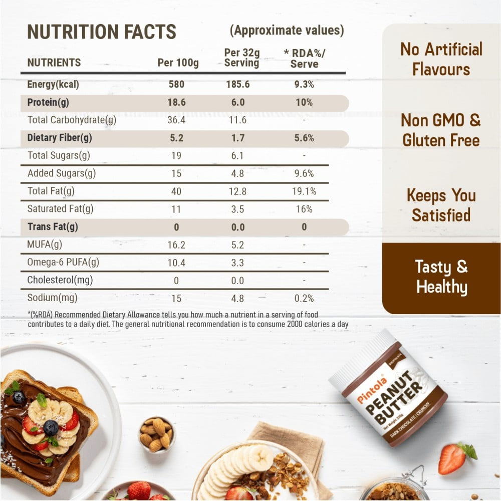 Pintola Dark Chocolate Crunchy Peanut Butter : 350 g