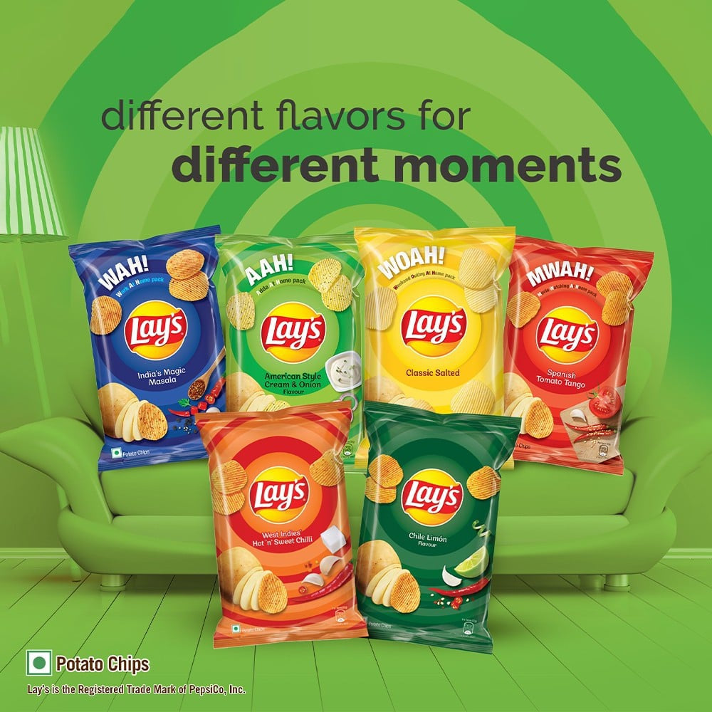 Lay's American Style Cream & Onion Potato Chips (143 g) - Pack of 3 : 3 x 143 g