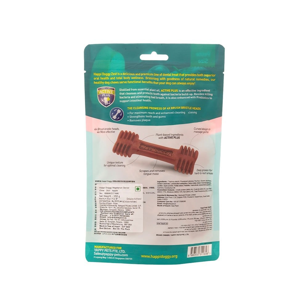 Happi Doggy Chew Zest Dental Treat (Apple) + Chew Zest Dental Treat (Orange) Combo : 150 g (18 pieces) + 150 g (18 pieces)