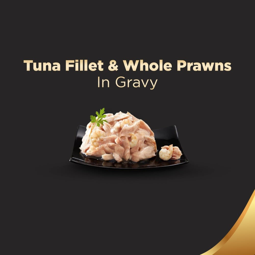 Sheba Deluxe - Tuna Fillets & Whole Prawn in Gravy Wet Cat Food - Pack of 2 : 2 x 85 g