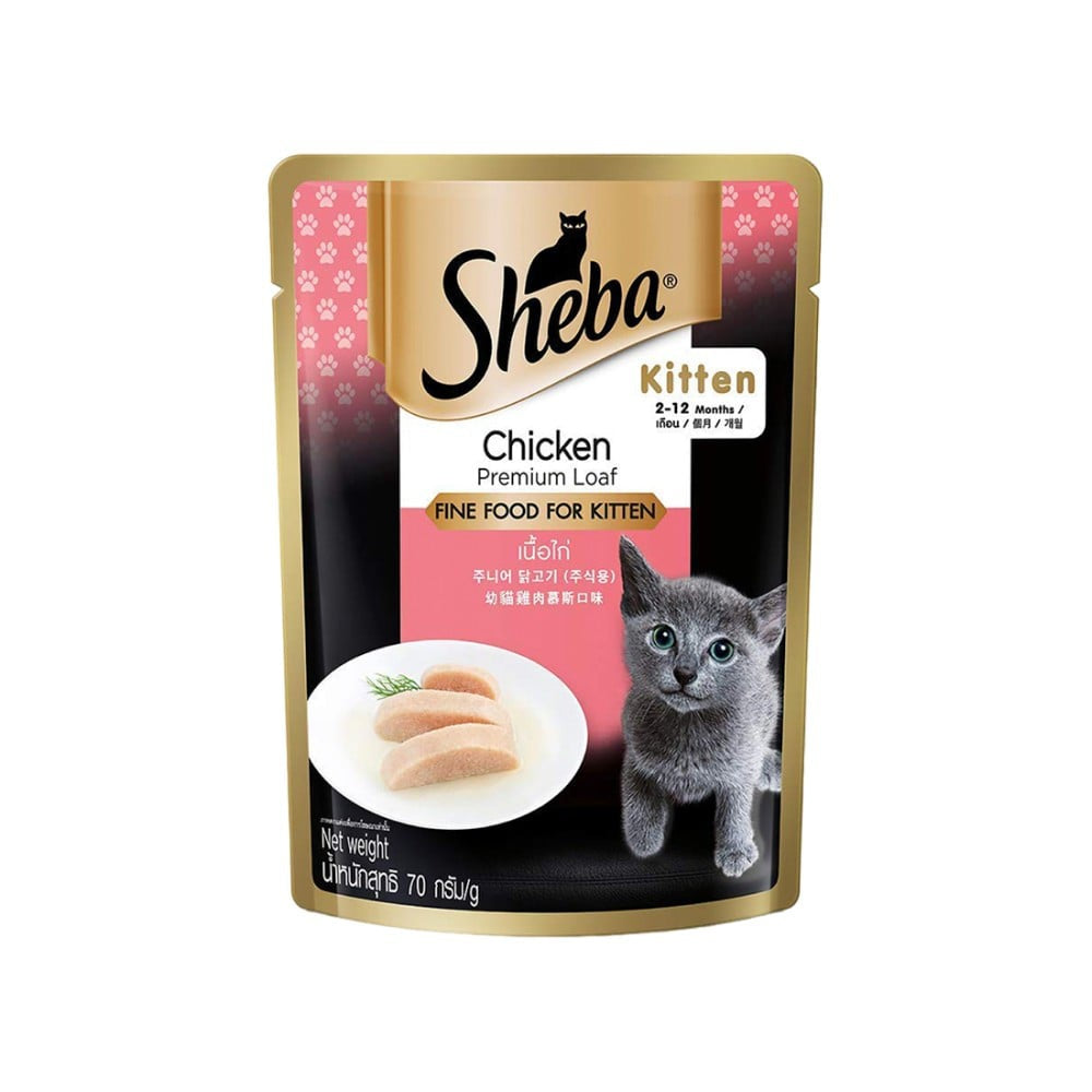 Sheba Premium Kitten Wet Wet Kitten Food, Chicken Loaf : 70 g