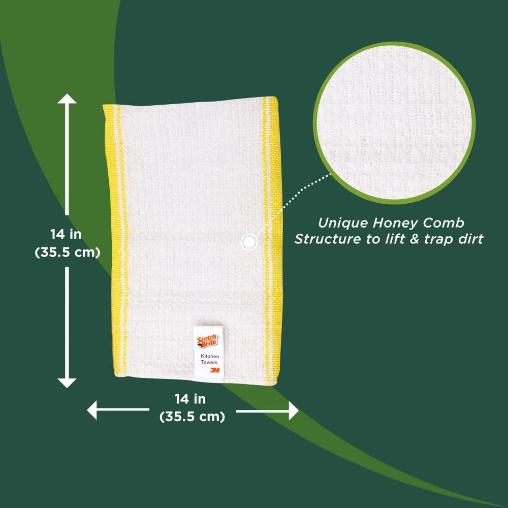 Scotch Brite 100% Cotton Kitchen Towel : 3 pieces