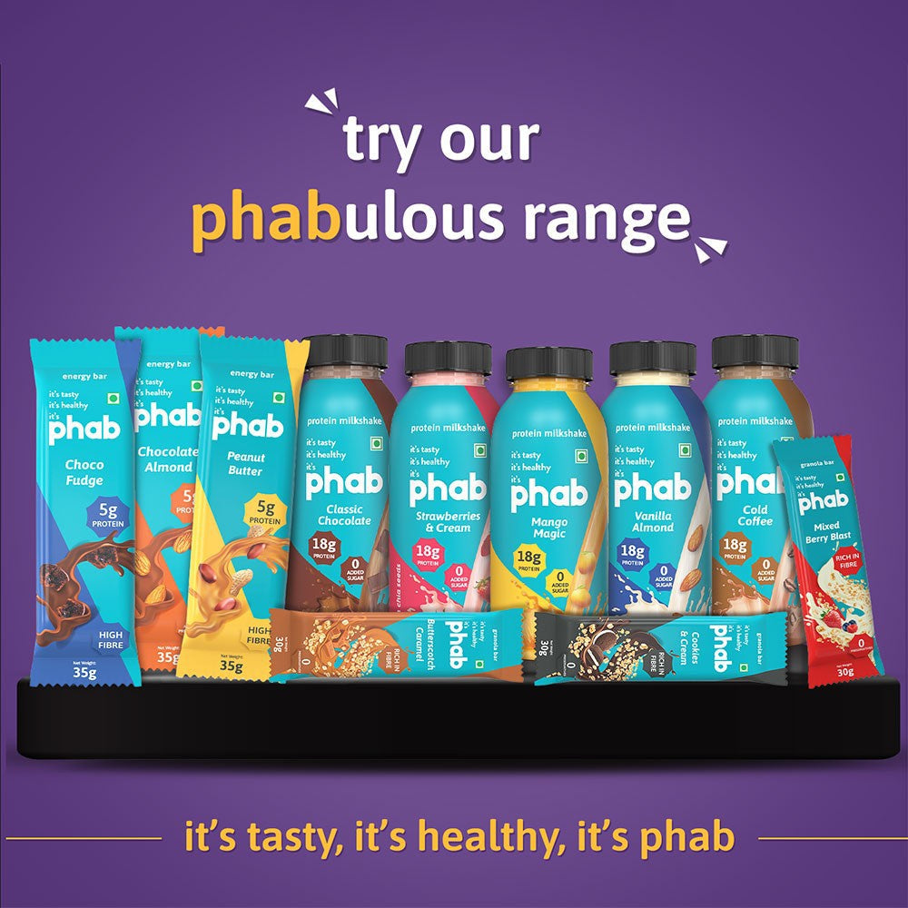 Phab Strawberries & Greek Yogurt Protein Bar - Strawberries & Greek Yogurt (High Fibre & No Added Sugar) : 3 x 65 g