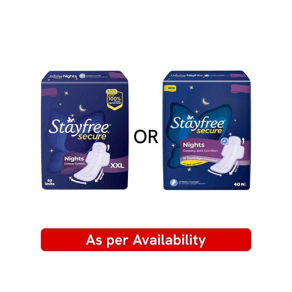 Stayfree Secure Nights Sanitary Pads : 40 units