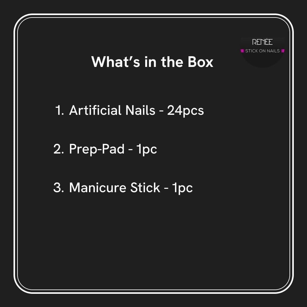 Renee Square Press On Nails (DN 03) : 1 pack (24 pieces)