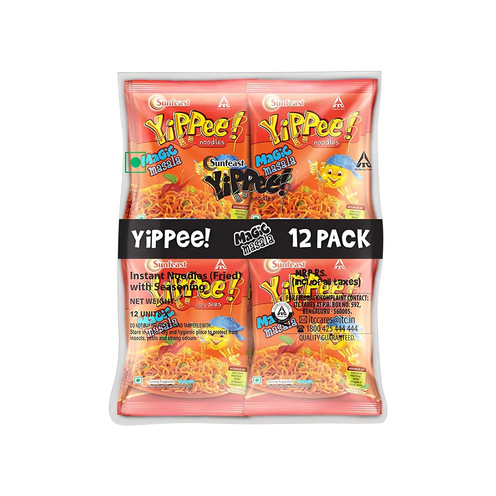 Yippee Magic Masala Instant Noodles with Added Veggies : 12 x 60 g