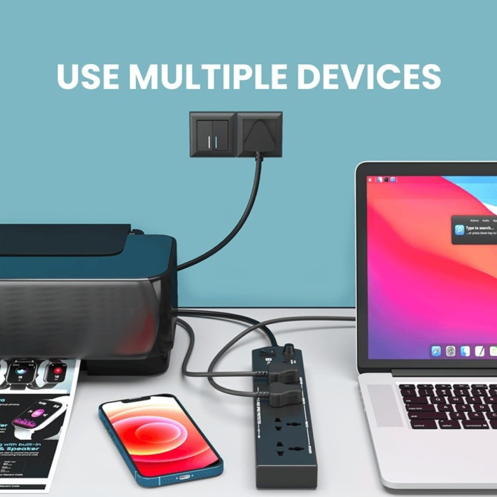 Portronics Power Plate 10 1500W Extension Board (3 m, Black) : 1 piece