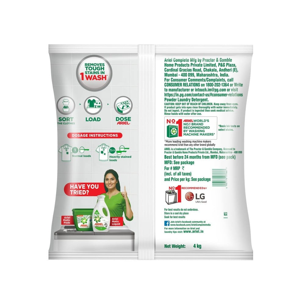 Ariel Complete Detergent Powder : 4 kg