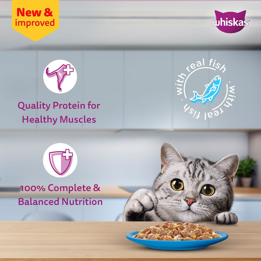 Whiskas Adult Wet Cat Food -Tuna in Jelly (1+ Years) - Pack of 2 : 2 x 14 x 80 g