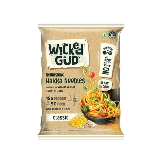 WickedGud No Maida & No Oil Hakka Noodles : 200 g