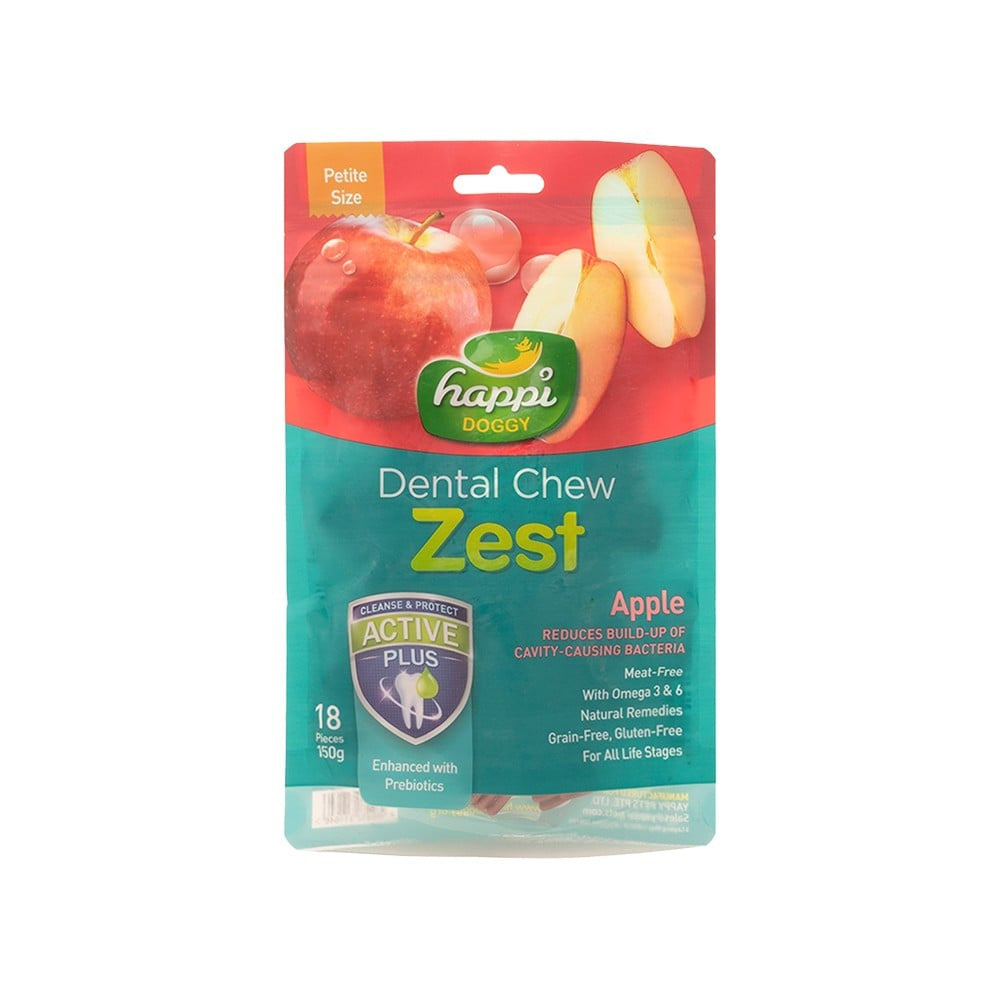 Happi Doggy Chew Zest Dental Treat (Apple) + Chew Zest Dental Treat (Orange) Combo : 150 g (18 pieces) + 150 g (18 pieces)