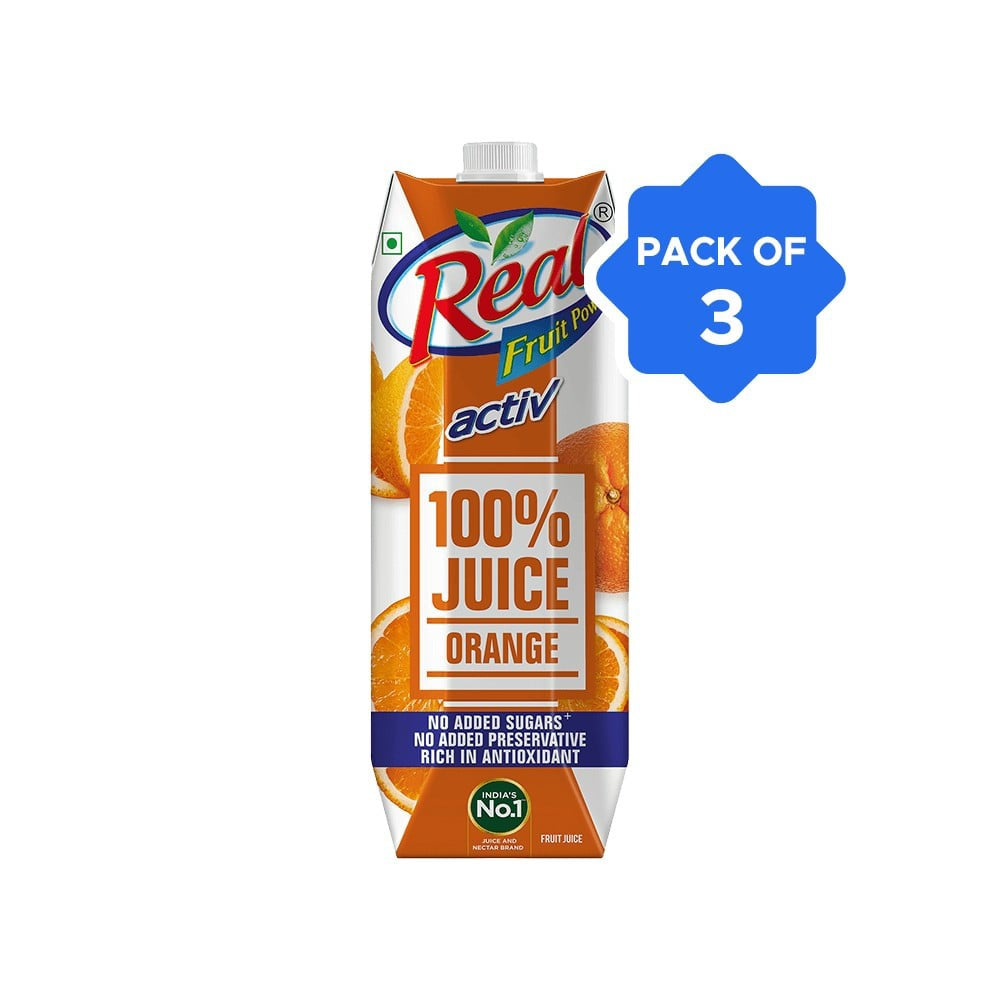 Real Activ Orange Juice - Pack of 3 : 3 x 1 ltr