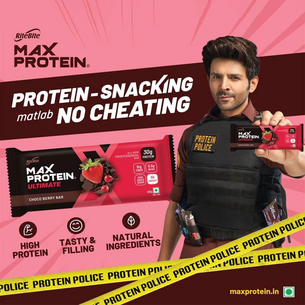 RiteBite Max Protein Bar (Choco Berry) - Pack of 2 : 2 x 100 g
