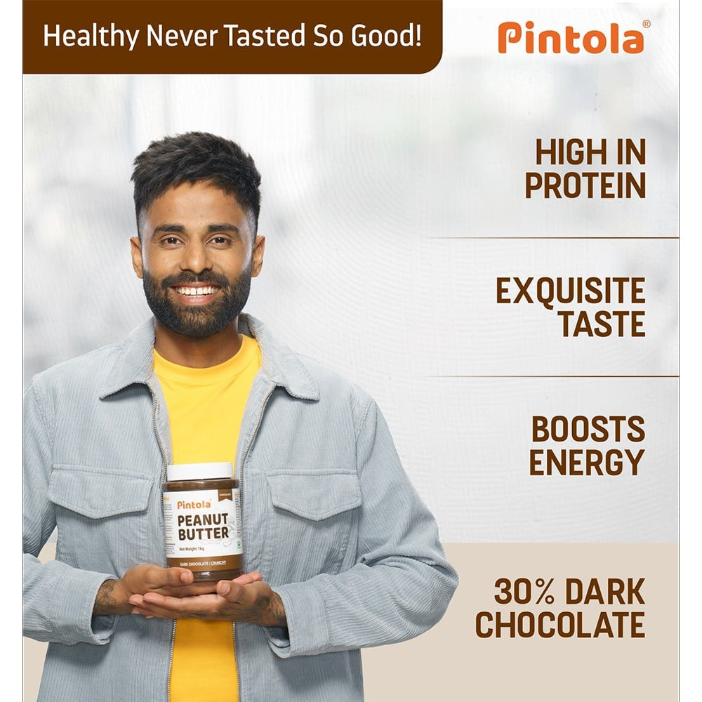 Pintola Dark Chocolate Crunchy Peanut Butter - Pack of 2 : 2 x 350 g