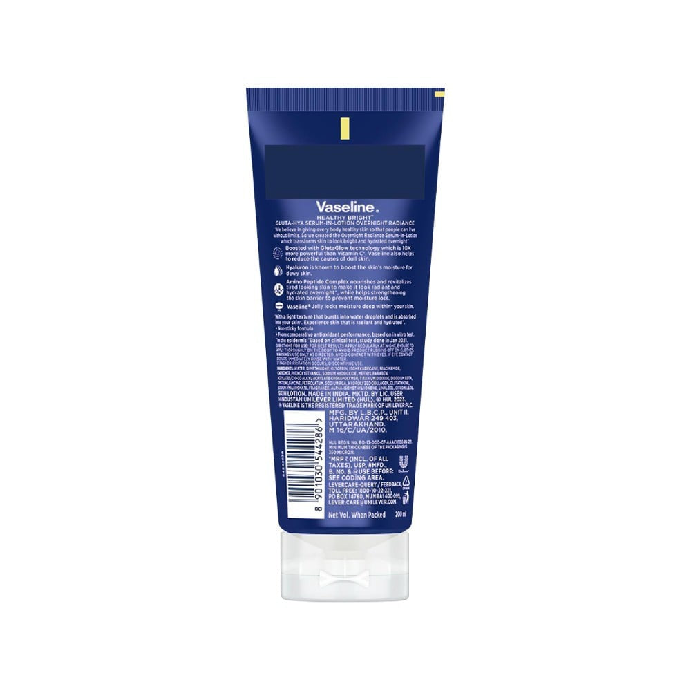 Vaseline Gluta Hya Overnight Radiance Serum Body Lotion : 200 ml