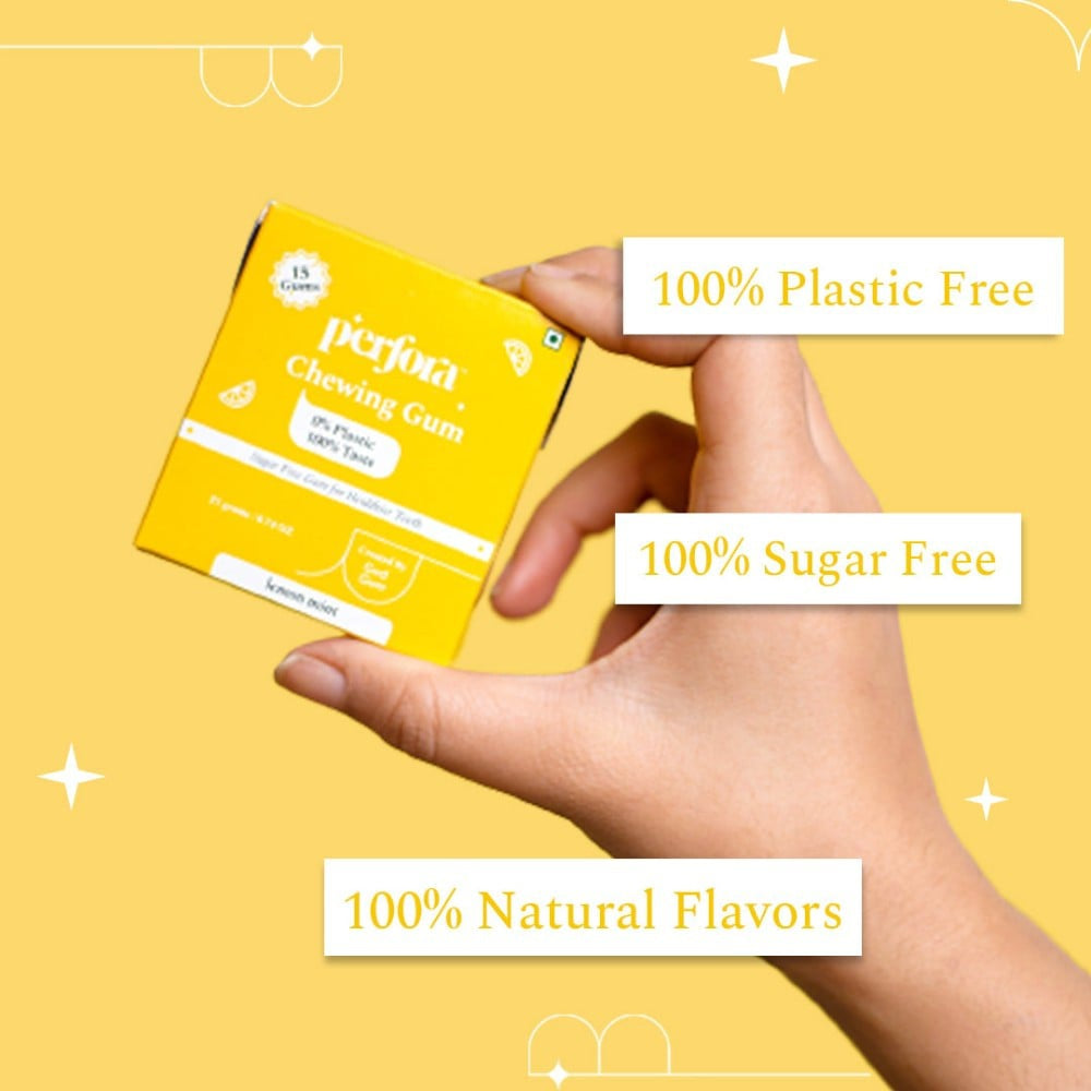 Perfora Plastic Free Lemon Mint Chewing Gum : 21 g