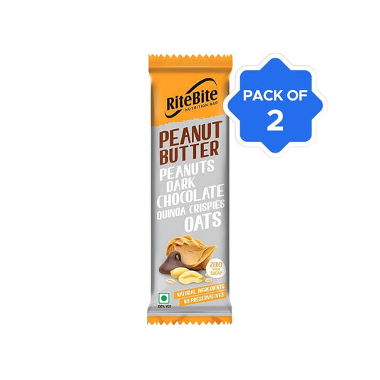 RiteBite Peanut Butter 4g Protein Bar - Pack of 2 : 2 x 40 g
